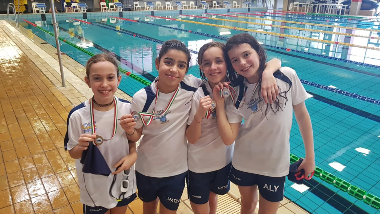 Grand Prix Esordienti B, nella 4 X 50 rana Rari Nantes Pianezza d'argento 