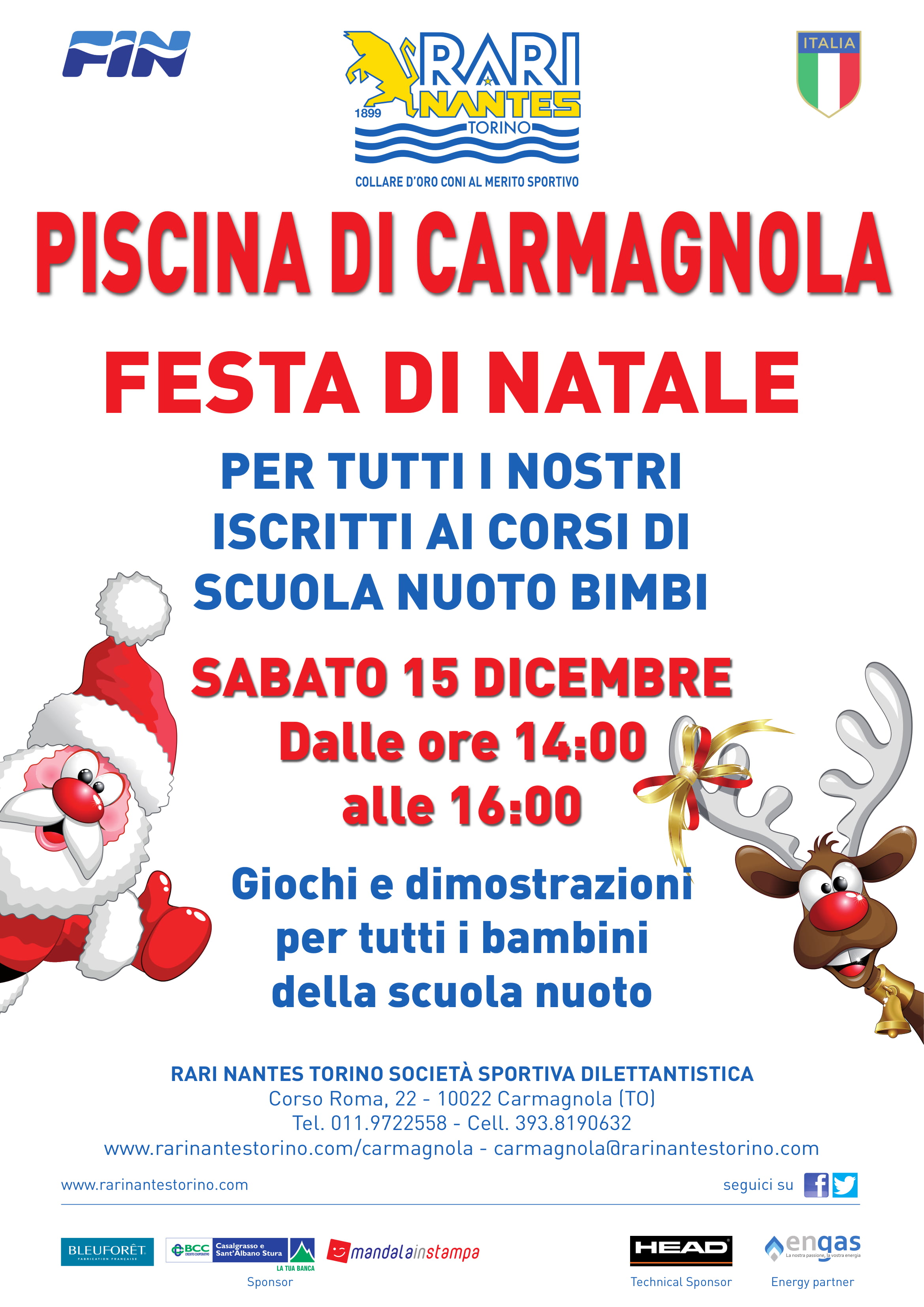 Carmagnola, festa di Natale sabato 15 dicembre